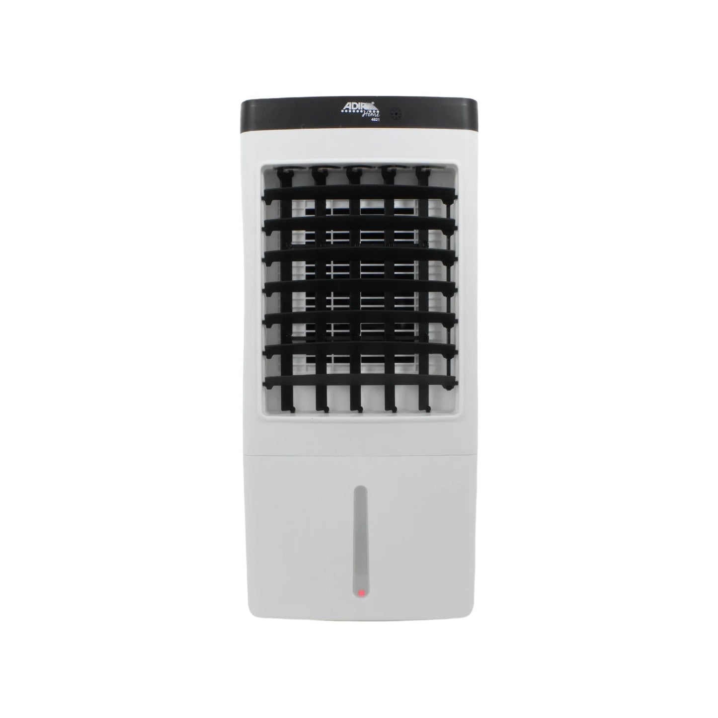 Enfriador de aire evaporativo Adir 4821 blanco 3 en 1 con ventilador, humidificador y depósito de agua visible.