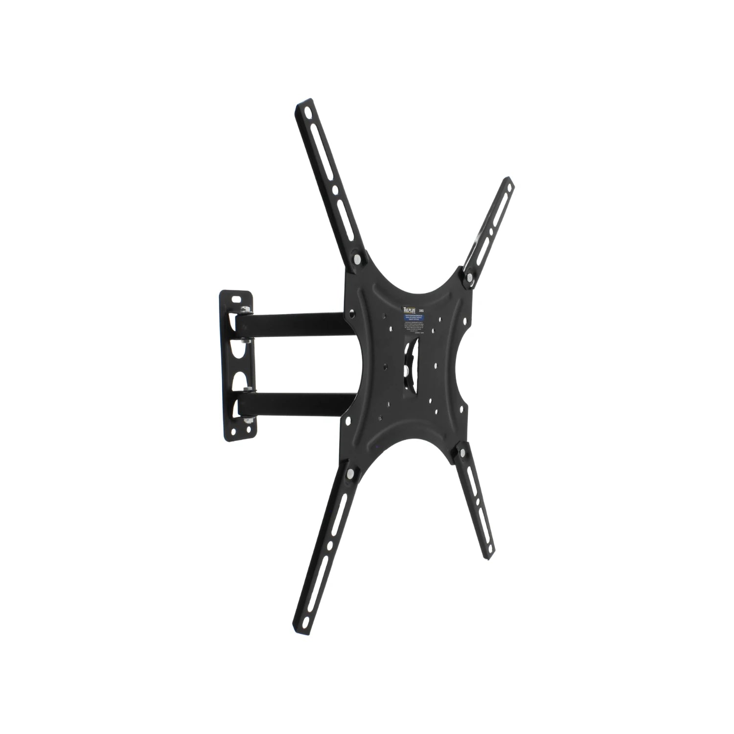 Soporte TV de pared negro articulado para pantallas de 26-55 pulgadas, brazo extensible.