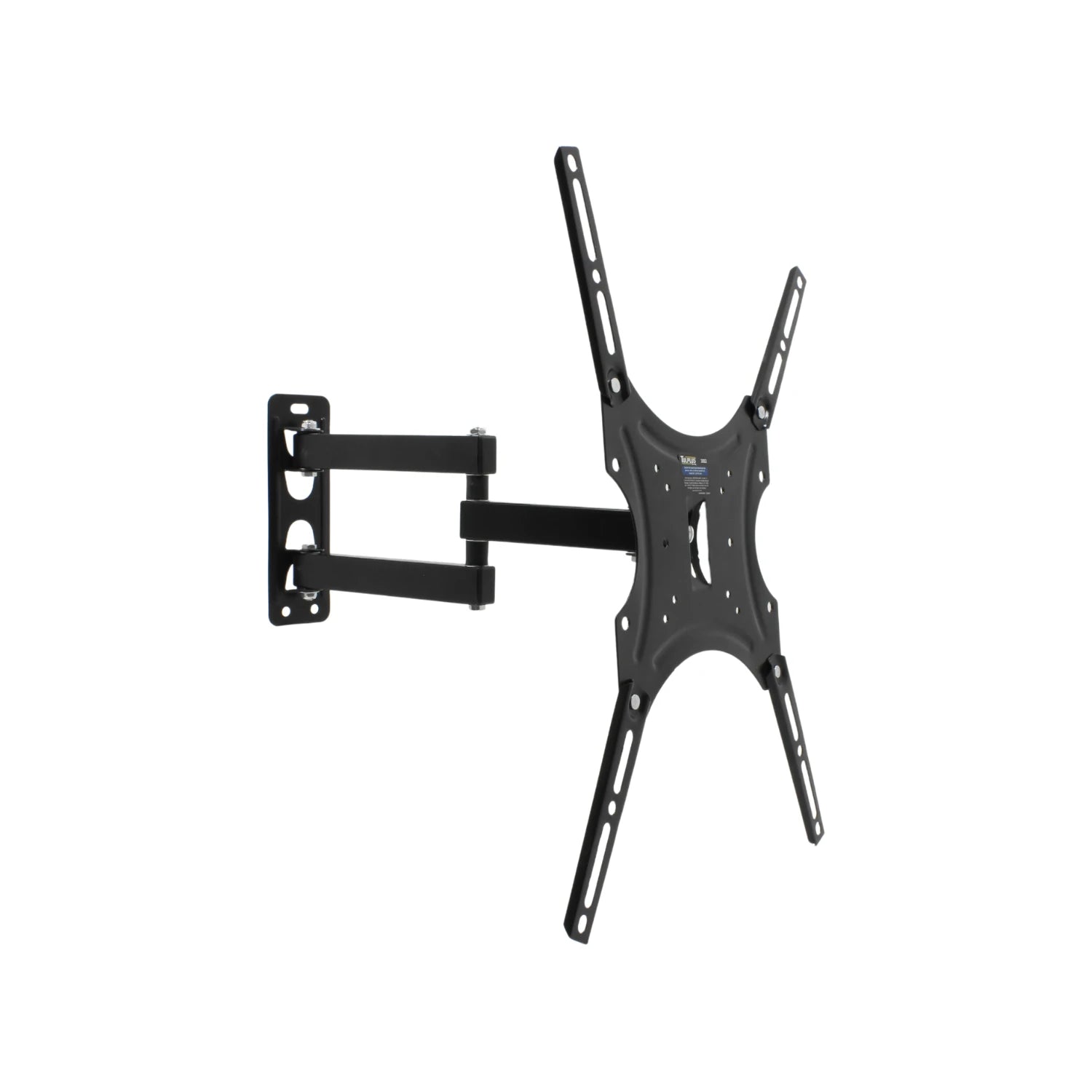 Soporte de televisión articulado negro para pared, con brazo giratorio, compatible con pantallas de 26 a 55 pulgadas.