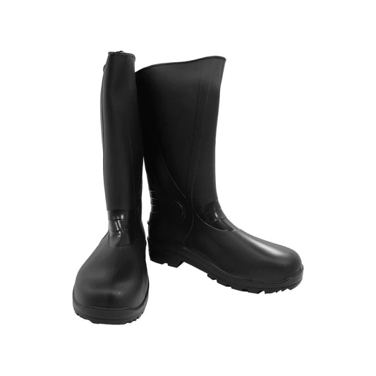 Bota jardinera negra de hule, impermeable, resistente para trabajos en exteriores y jardinería