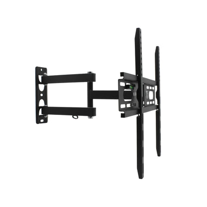 Soporte de TV articulado negro para pared, compatible con pantallas de 23-55 pulgadas, movimiento completo