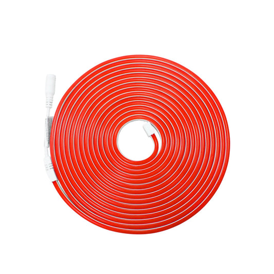 Tira LED neón flexible roja enrollada de 5m con conector para iluminación decorativa interior y exterior