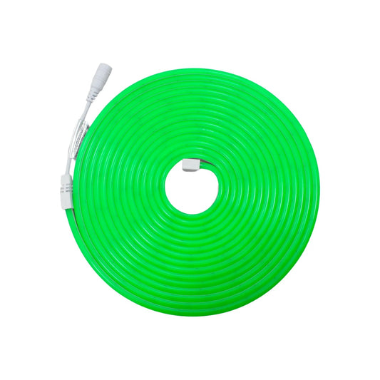 Tira LED neón flexible color verde enrollada para iluminación decorativa