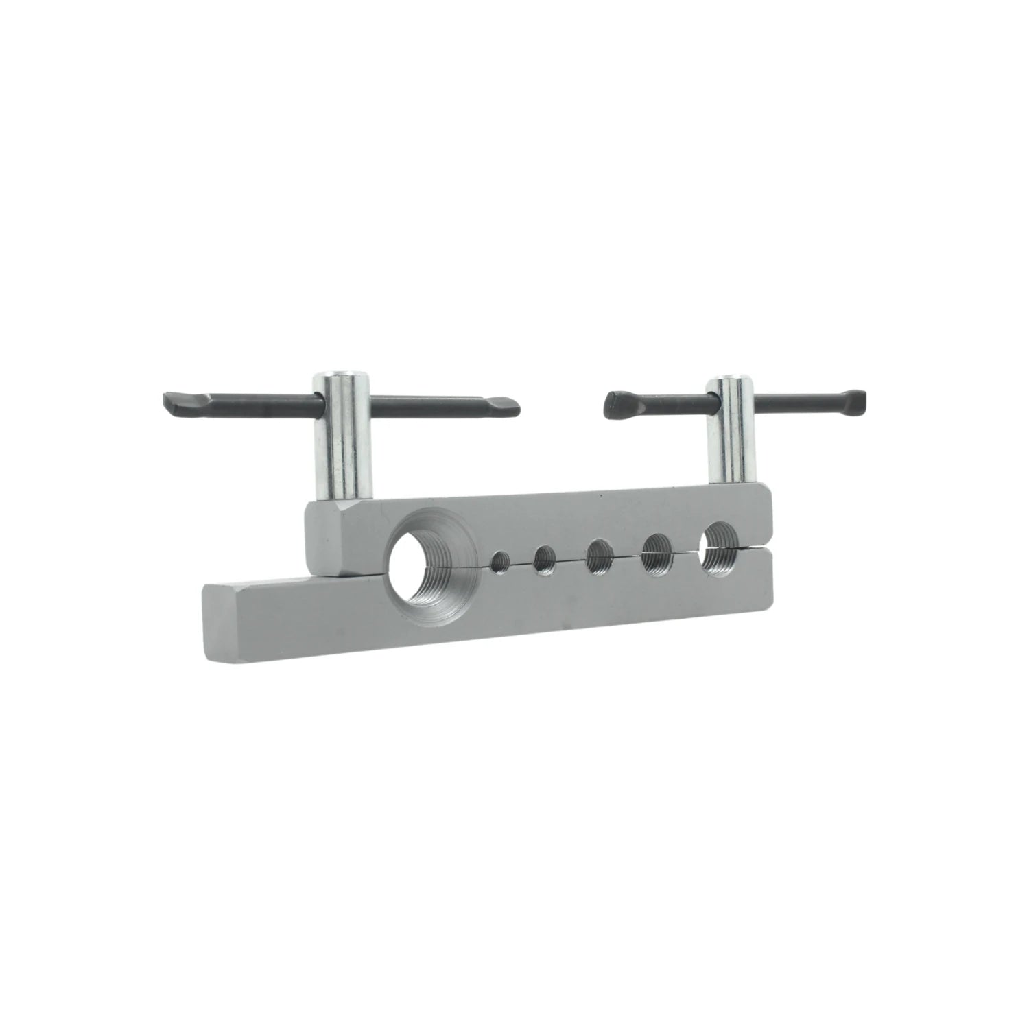 Bloque de abocinado para tubos de cobre y aluminio, herramienta de sujeción para sistemas HVAC y refrigeración.