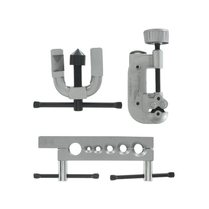 Juego avellanador y corta tubo Adir 395 para tuberías de cobre, plomería y refrigeración, color gris