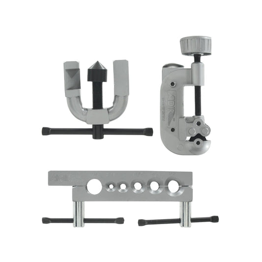Juego avellanador y corta tubo Adir 395 para tuberías de cobre, plomería y refrigeración, color gris