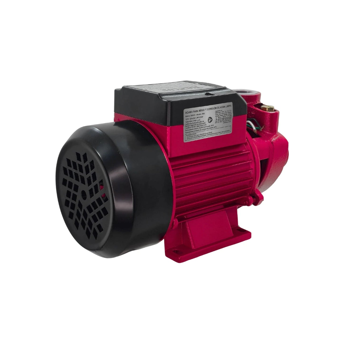 Bomba periférica Tulplus 3850 de 1/2 HP magenta para riego y dispersión de agua limpia