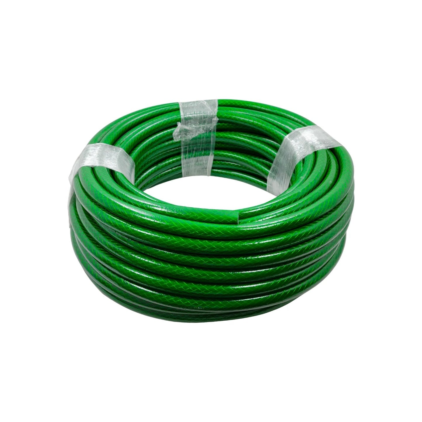 Manguera de jardín verde 1/2" x 50m enrollada para riego y jardinería