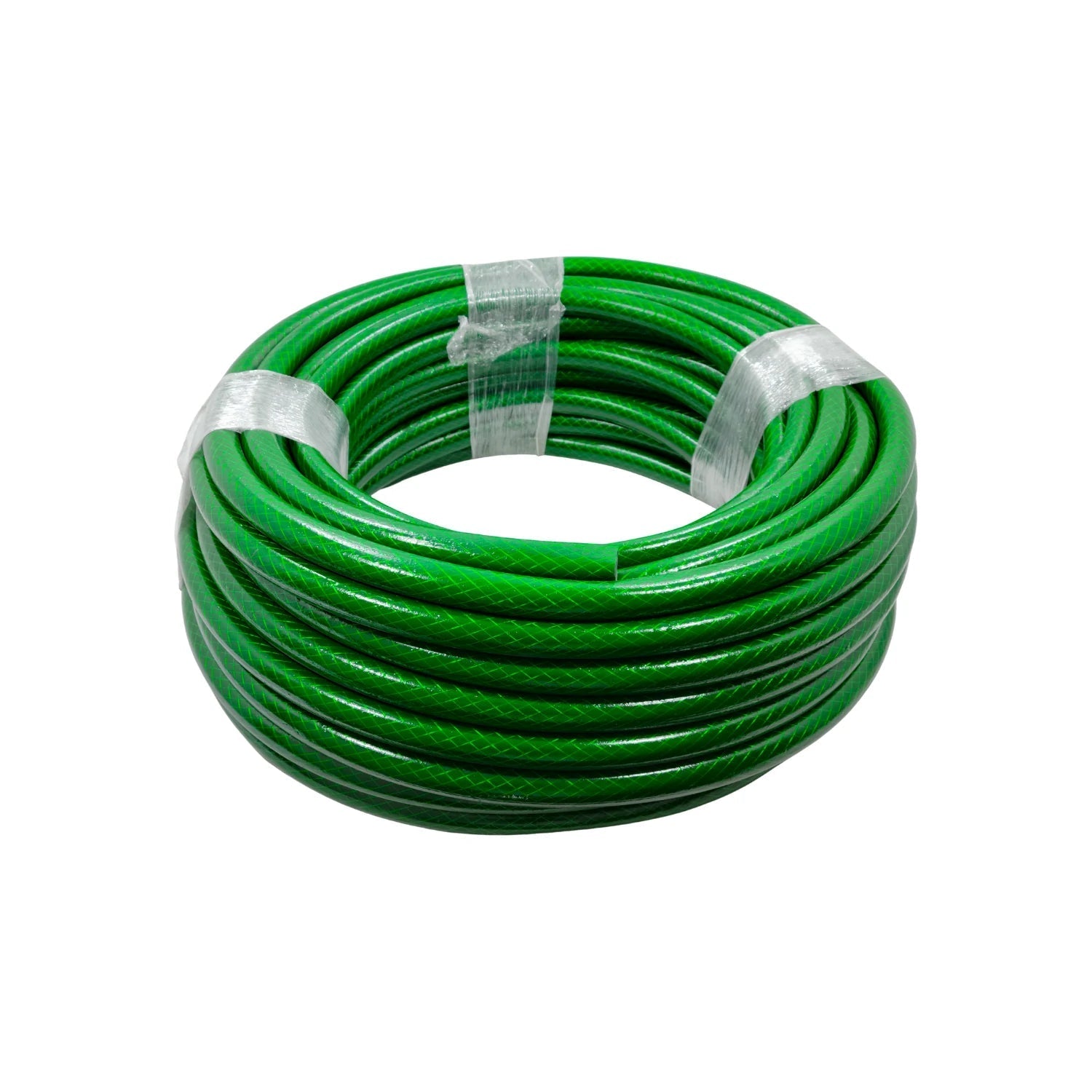 Manguera de jardín verde 1/2" x 50m enrollada para riego y jardinería