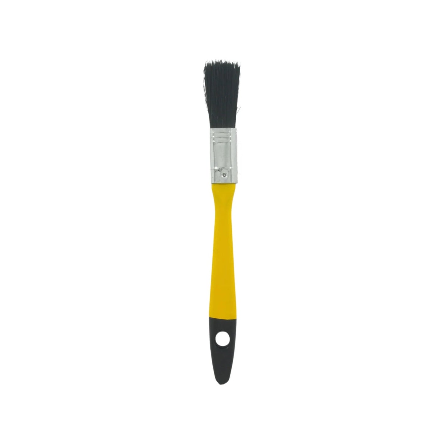 Brocha de pintura 1/2 pulgada con cerdas negras y mango ergonómico amarillo/negro para trabajos de detalle