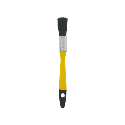 Brocha de pintura 1/2 pulgada con cerdas negras y mango ergonómico amarillo/negro para trabajos de detalle