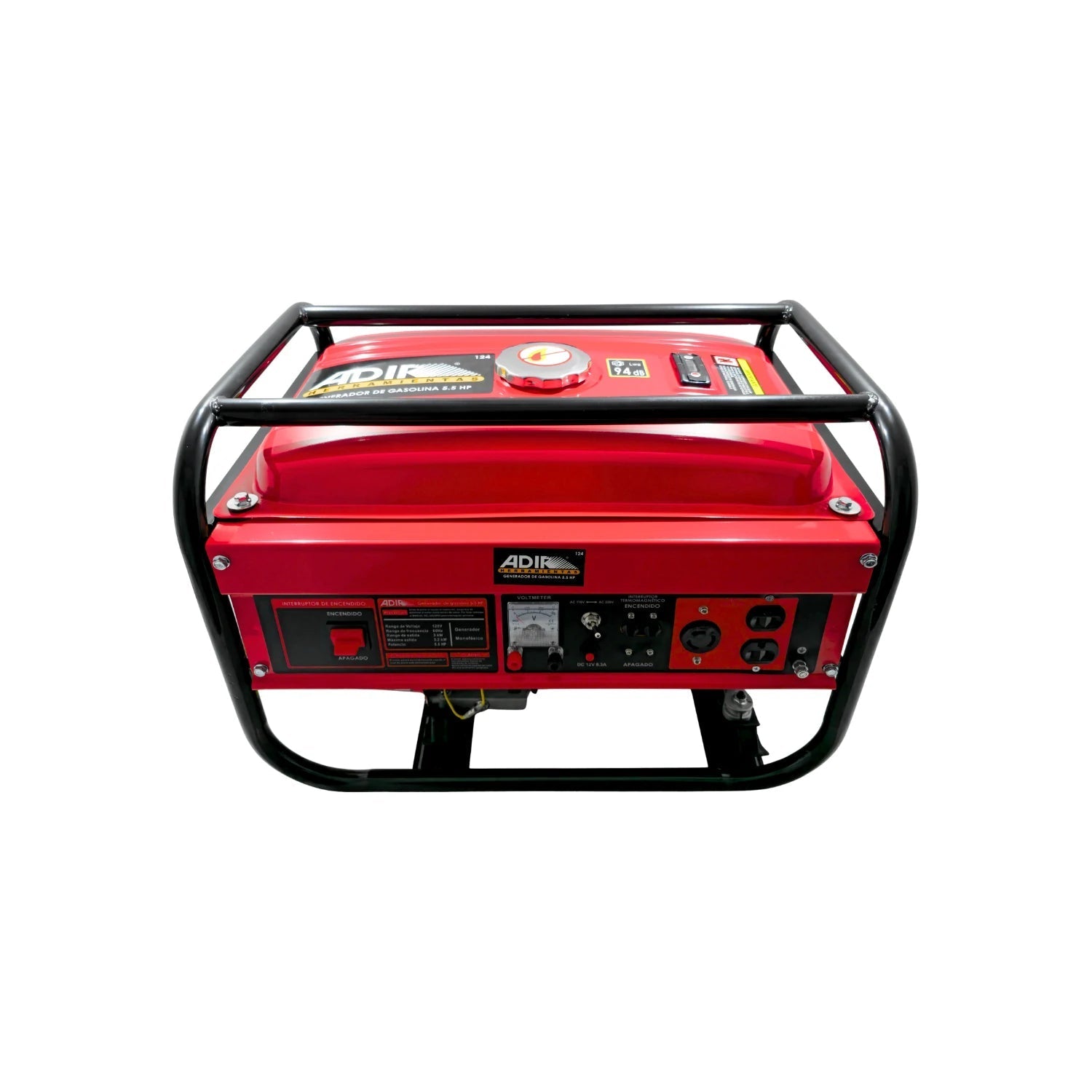 Generador eléctrico portátil a gasolina Adir 3000W 5.5 HP, rojo
