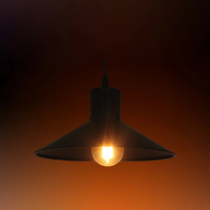 Candil colgante estilo industrial negro con foco vintage de luz cálida