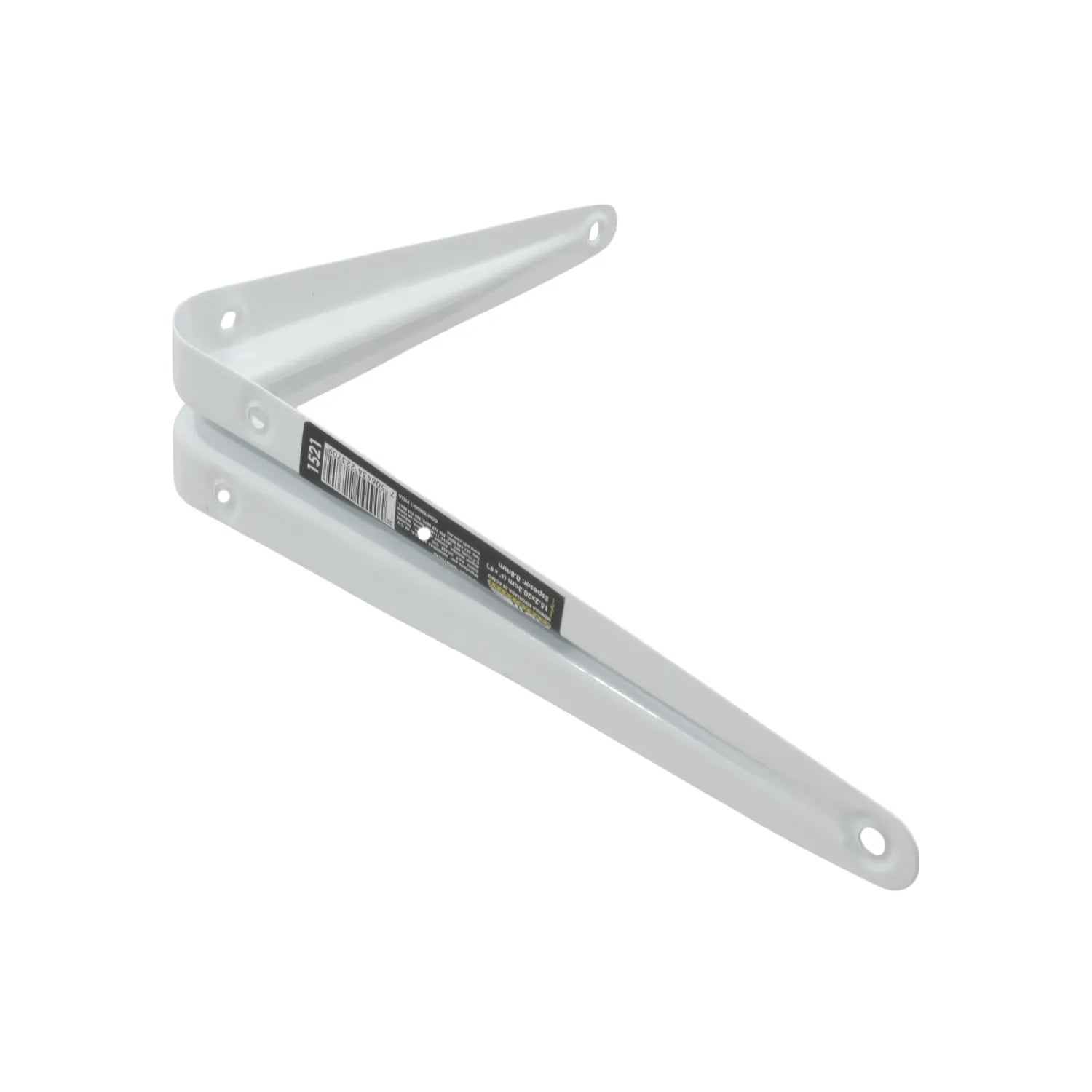 Ménsula blanca Adir 1521 para estante 15x20cm (6x8") con perforaciones para tornillos