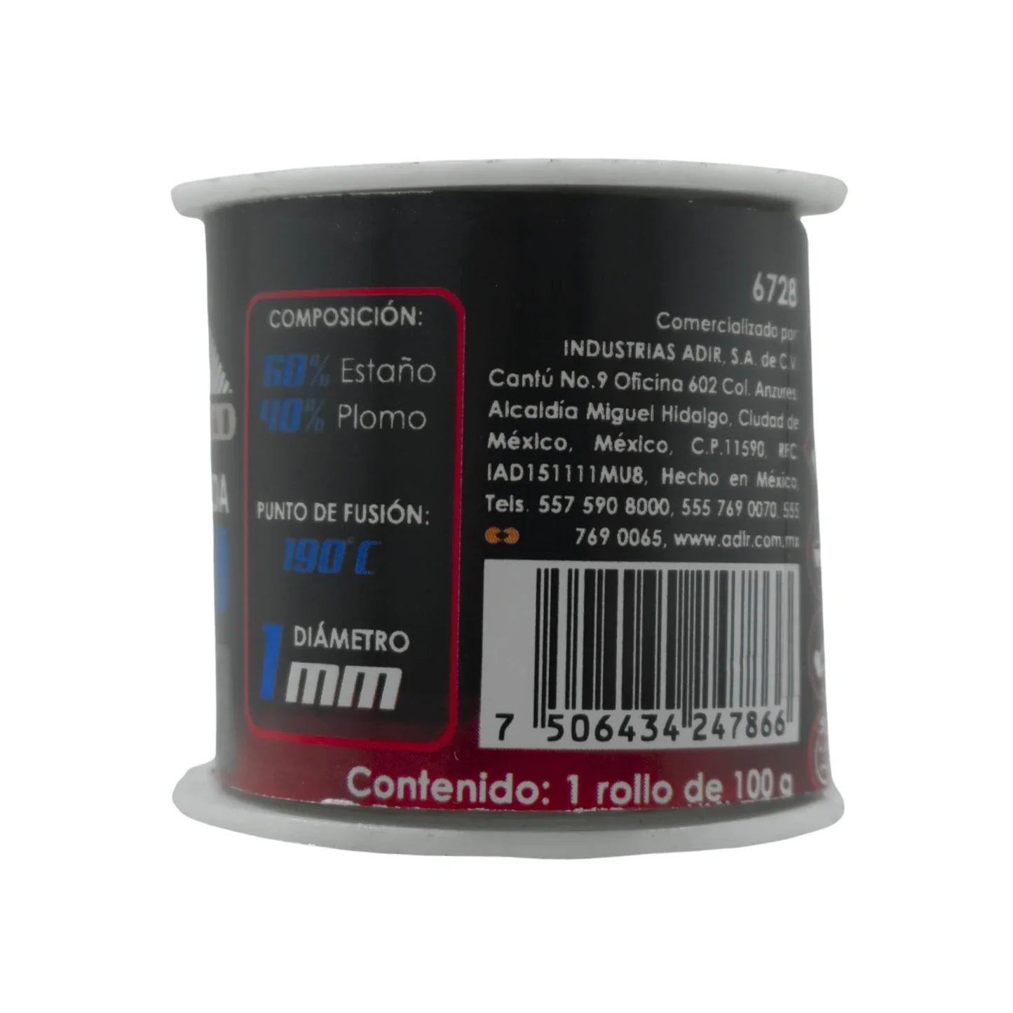Soldadura 60/40 de 100 g Adir 6728