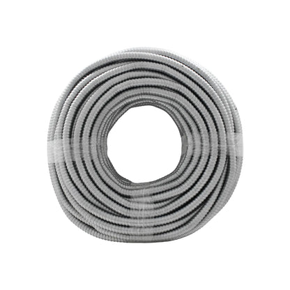 Conducto flexible corrugado metálico gris, rollo de tubo para protección de cableado eléctrico