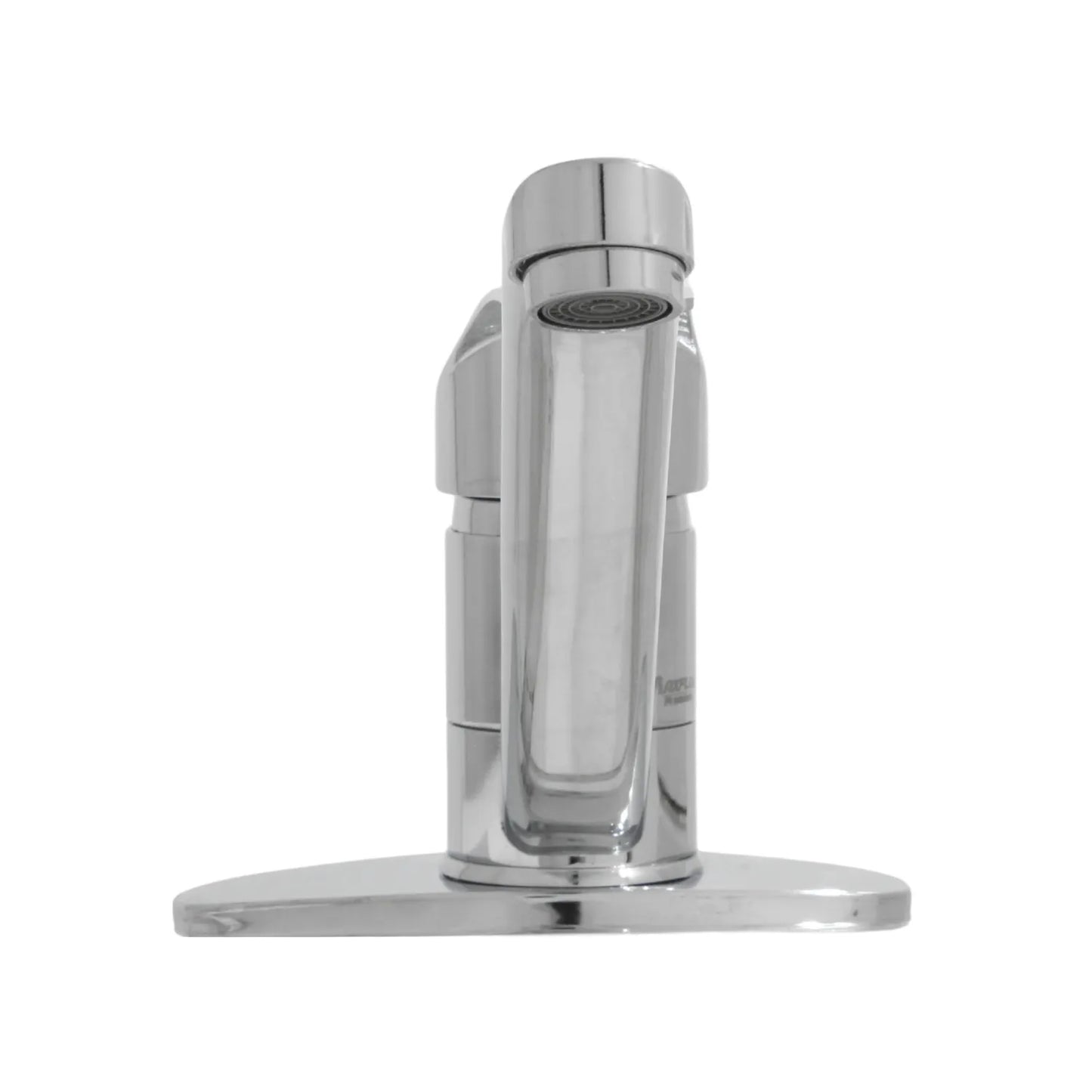 Monomando para lavabo cromado brillante con placa de cubierta marca MaxFlow para baño