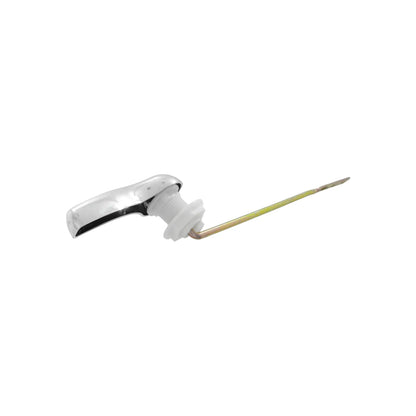Palanca para inodoro con manilla cromada y brazo metálico, repuesto universal para descarga de estanque de baño.