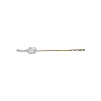 Manija de descarga cromada para inodoro con varilla de metal ajustable para tanque de baño