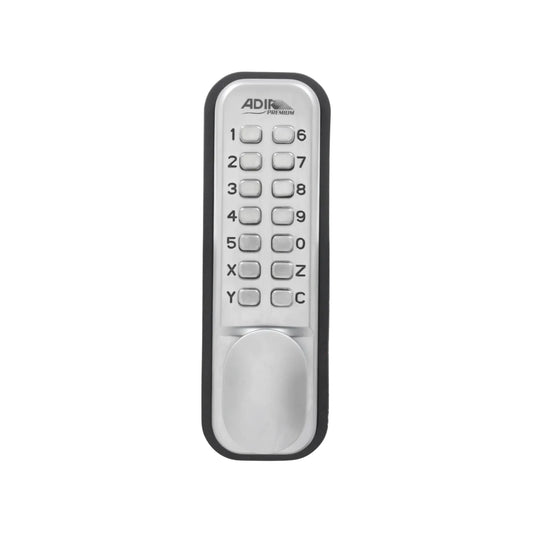 Cerradura mecánica de combinación Adir Premium con teclado de 14 botones y acabado cromado para control de acceso