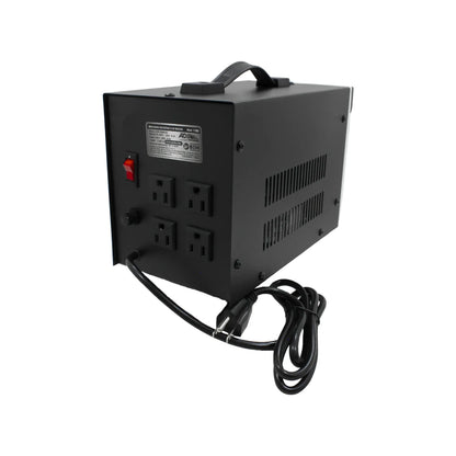 Regulador de voltaje ADIR 1200VA negro con 4 contactos y asa para protección de equipos electrónicos