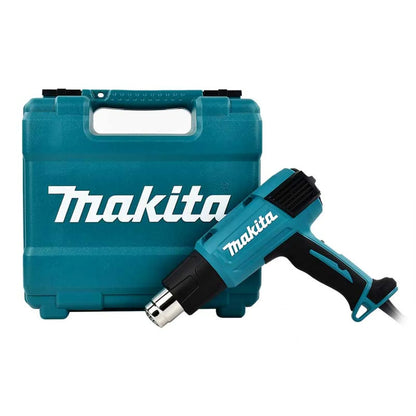 Pistola de calor Makita HG6031V 1500W turquesa y negra, incluye maletín de transporte rígido