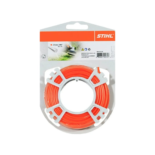 Hilo de nylon redondo.,Diámetro: 2.4 mm,Largo: 14 m,Color naranja.