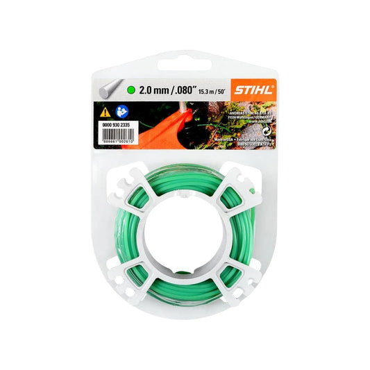 Hilo de nylon redondo.,Diámetro. 2.0 mm,Largo: 15 metros.,Color verde.