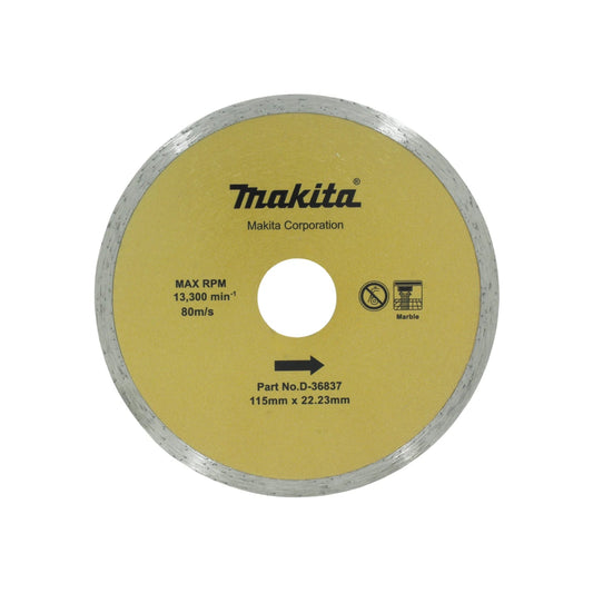 Disco diamantado Makita 4 1/2 pulg corona continua para corte de mármol