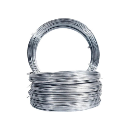 Rollo de alambre galvanizado calibre 16 plateado, ideal para construcción y cercado