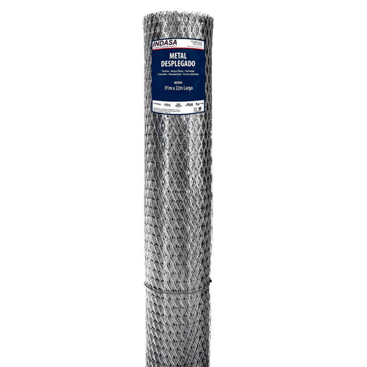 Malla metalizada.,Fabricada de lÃ¡mina ranurada y estirada en frio.,Forro de aislamiento tÃ©rmico.,Ideal para techos, muros falsos, marquesinas, etc.