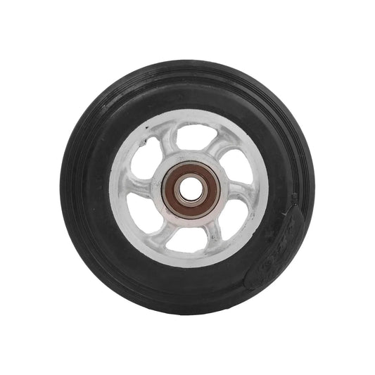 Rueda negra para diablo con rin de rayos gris, diámetro 7 pulgadas, resistente para carretillas de carga.