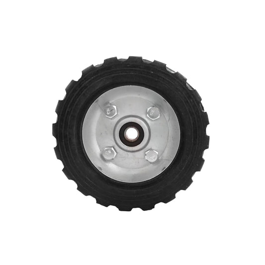 Rueda negra de caucho 5 pulgadas con centro metálico y balero para avalancha