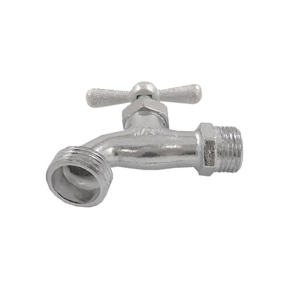 Llave de nariz 1/2 pulgada metálica cromada con rosca para manguera de jardín exterior