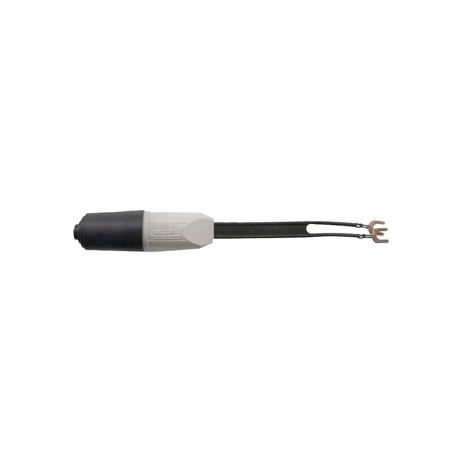 Elaborado de plástico resistente.,Conector para cable coaxial exterior.,Recibe señal UHF/VHF/FM.,Transformador de intemperie.