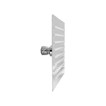 Regadera cuadrada 6" acero inoxidable plateada con boquillas anti-cal para baño