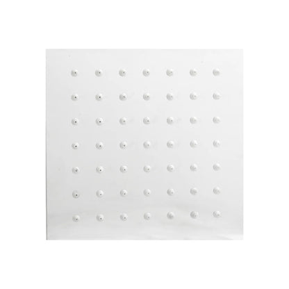 Regadera cuadrada de acero inoxidable cromada con boquillas de silicona para ducha tipo lluvia