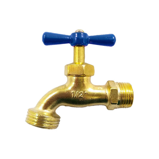 Llave para jardín.,Elaborada en zamak.,Fabricada en latón.,Acabado: Cromo.,Entrada 1/2",Salida 3/4"