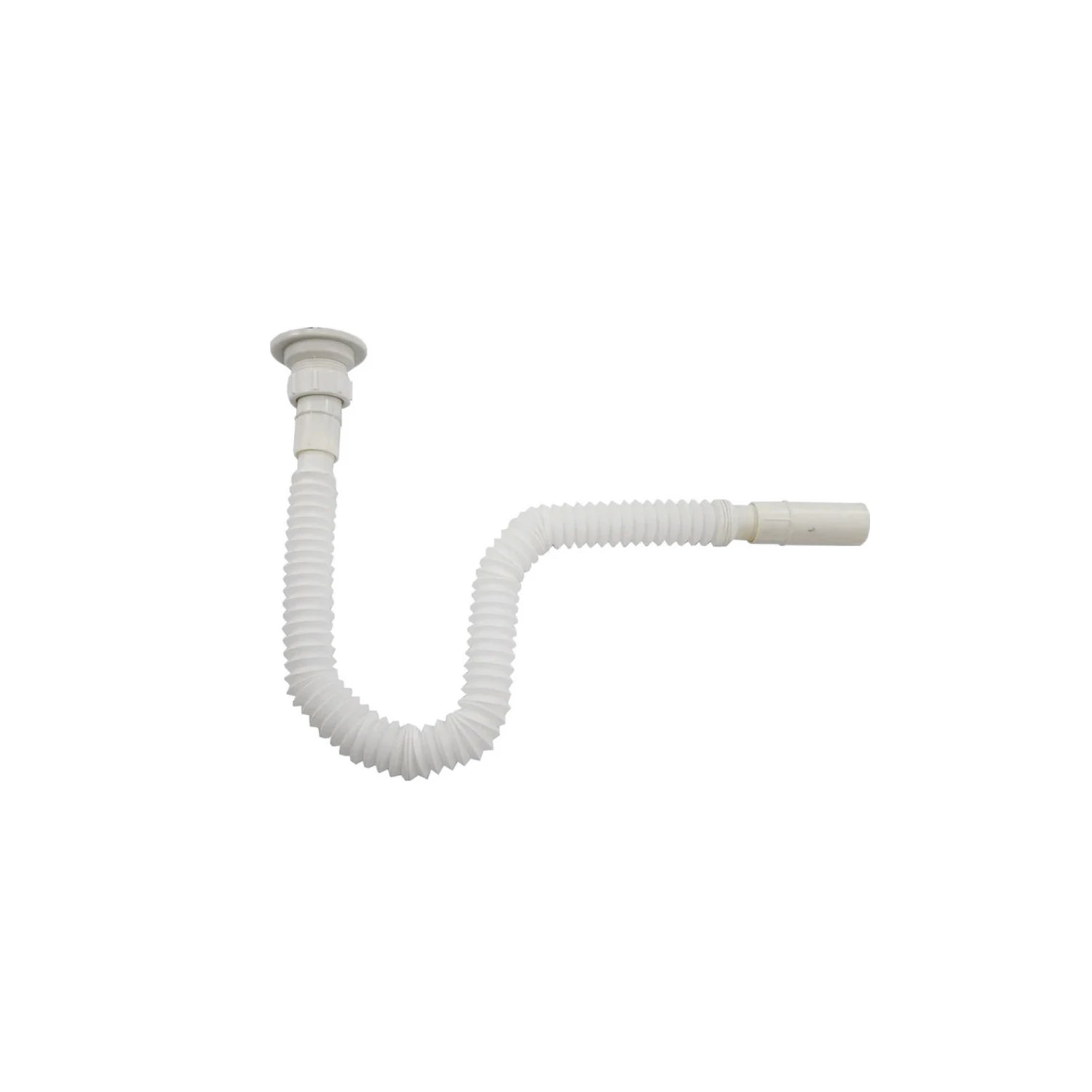 Cespol flexible blanco corrugado para desagüe de lavabo o fregadero