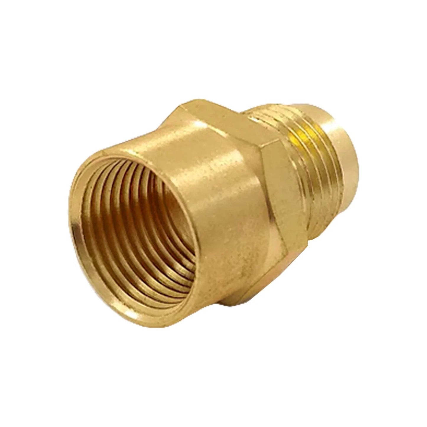 Niple campana de bronce 3/8 pulg. adaptador rosca hembra a macho flare para gas y plomería