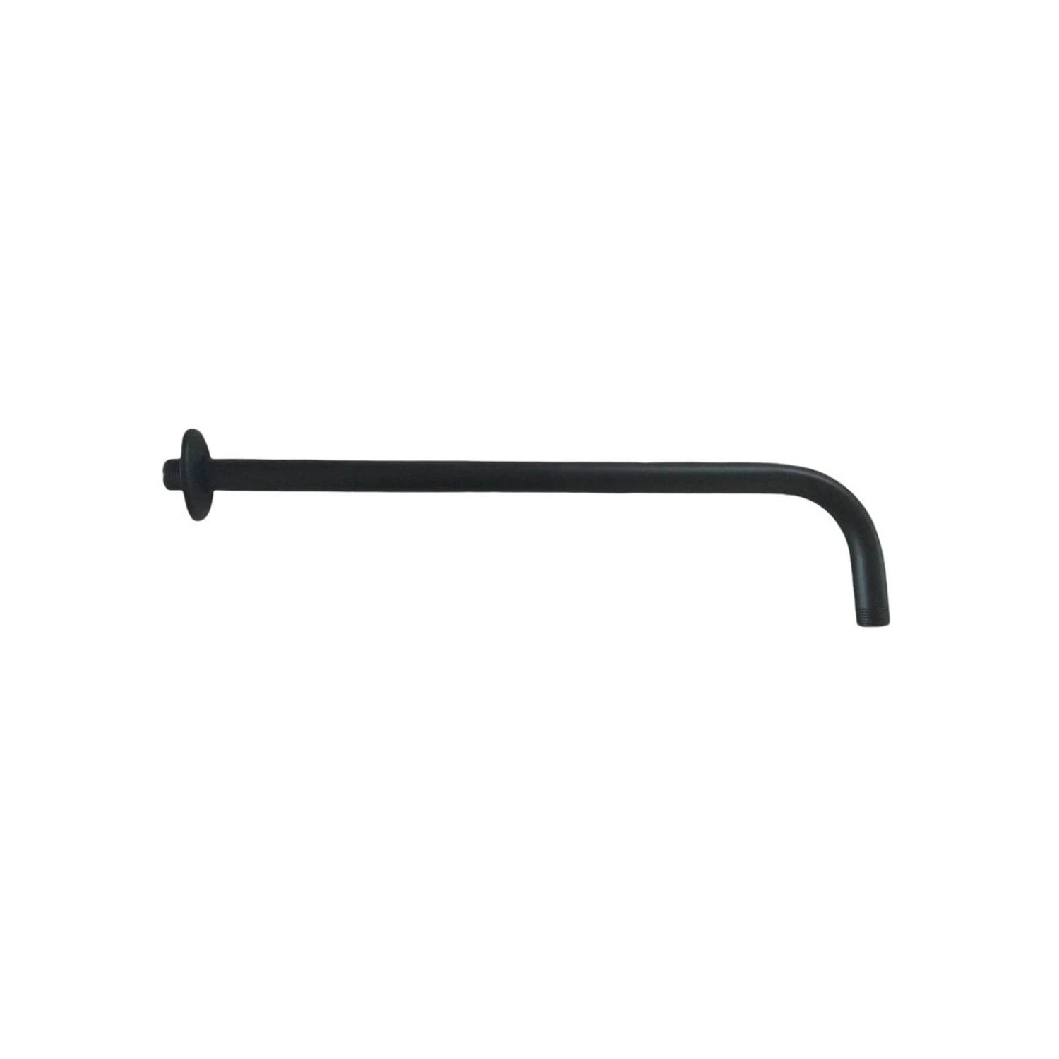 Brazo de regadera negro mate curvo de 50 cm, extensión para ducha de montaje en pared