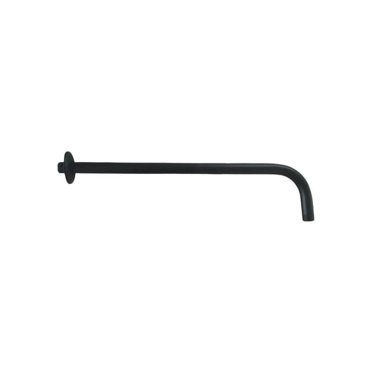 Brazo de regadera negro mate curvo de 50 cm, extensión para ducha de montaje en pared