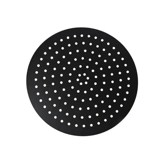 Regadera redonda 8 pulgadas negro mate de acero inoxidable con diseño perforado para ducha