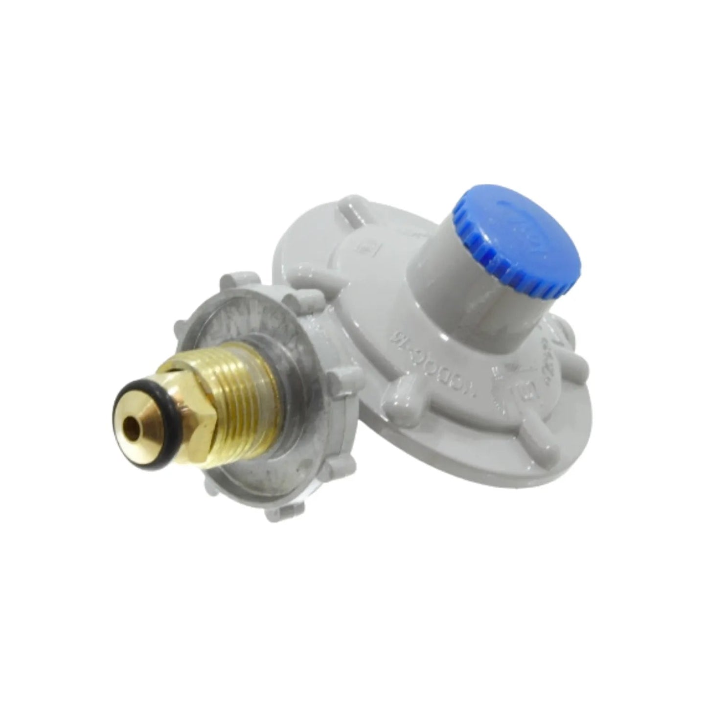 Regulador de gas IML QC15B baja presión, conexión roscada y maneral de ajuste azul para LP.