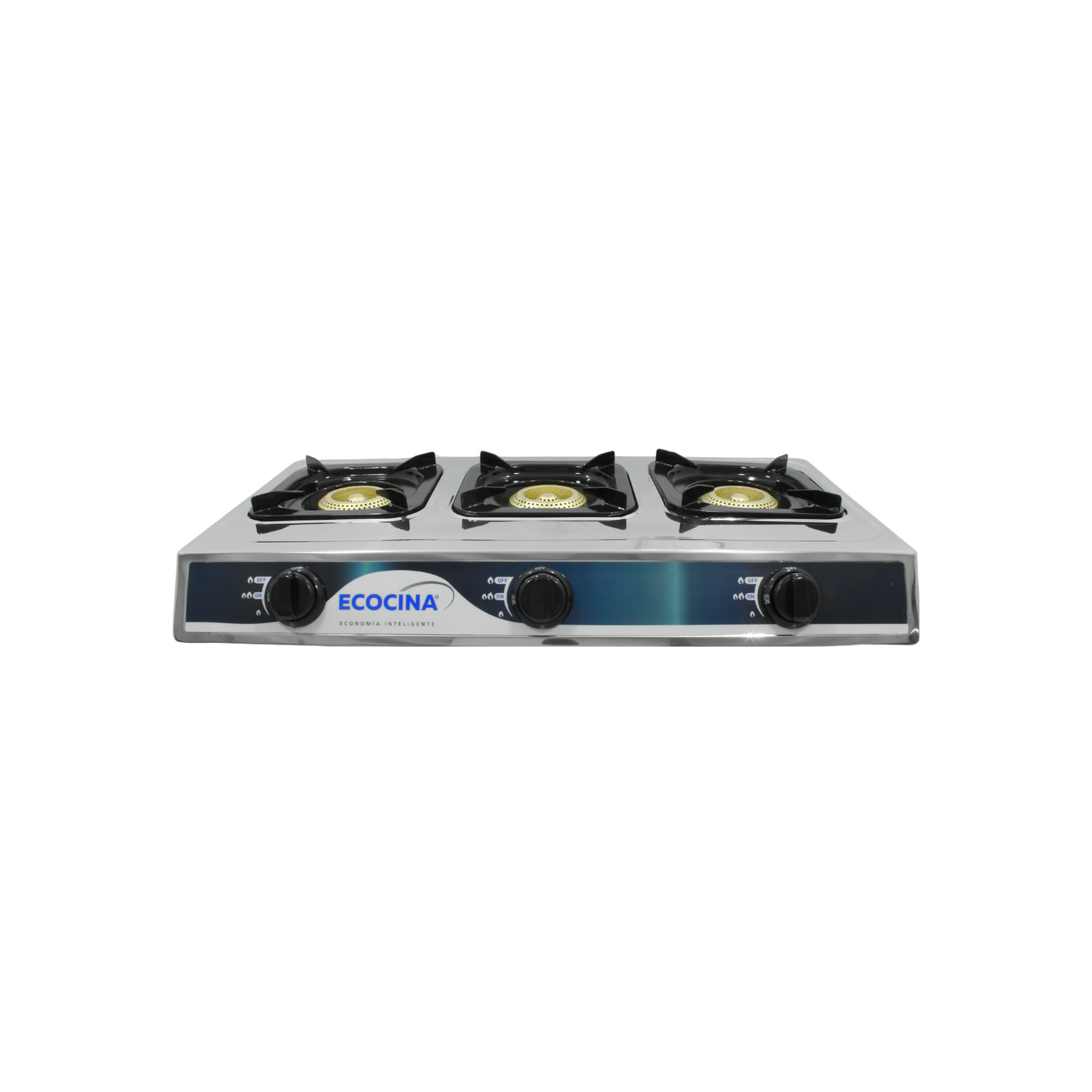 Estufa 3 quemadores cubierta acero inoxidable Ecocina QH-A3