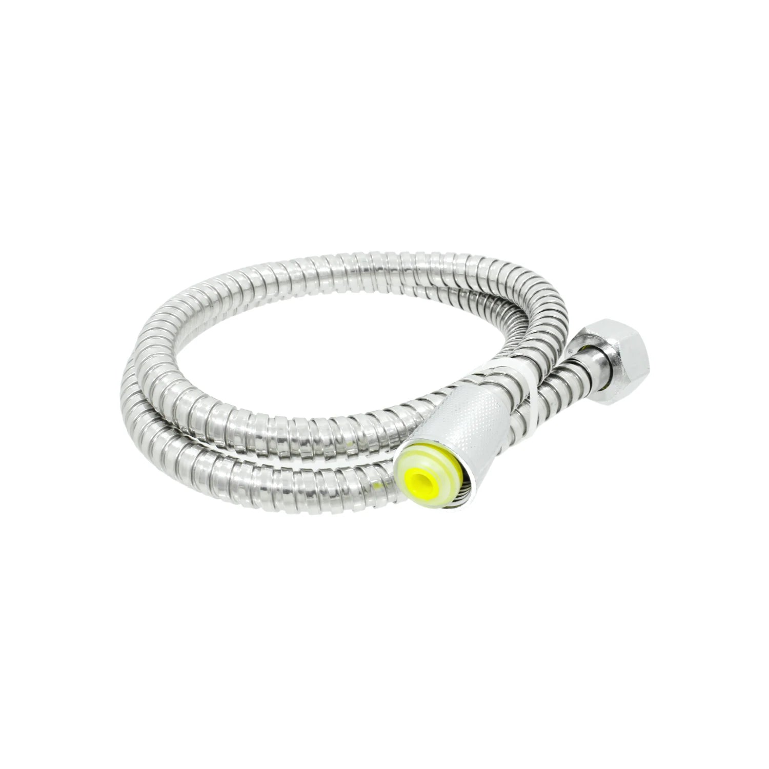 Manguera flexible para regadera de acero inoxidable cromado, ideal como repuesto para ducha.