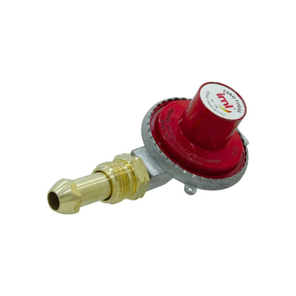 Regulador de gas Iml rojo alta presión con punta de latón. Modelo QC-19B, cero fugas para gas LP.