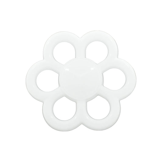 Lámpara LED blanca con diseño floral de seis pétalos para iluminación decorativa moderna.