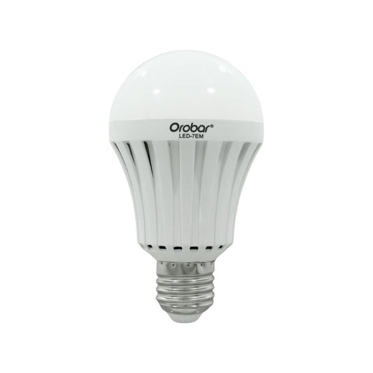 Foco LED tipo bulbo Orobar blanco 7W recargable de emergencia