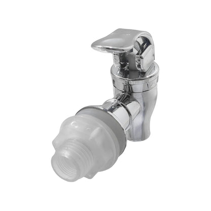 Llave dispensadora de agua cromada para garrafón, con conexión de rosca plástica